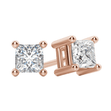 0.50 CT-2.0 CT Princess Solitaire Lab Grown Diamond Earrings