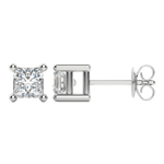 0.50 CT-2.0 CT Princess Solitaire Lab Grown Diamond Earrings