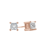 0.50 CT-2.0 CT Princess Solitaire Lab Grown Diamond Earrings