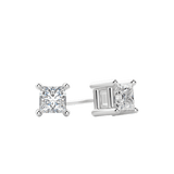 0.50 CT-2.0 CT Princess Solitaire Lab Grown Diamond Earrings