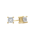 0.50 CT-2.0 CT Princess Solitaire Lab Grown Diamond Earrings