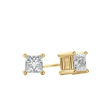 0.50 CT-2.0 CT Princess Solitaire Lab Grown Diamond Earrings