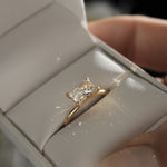 1.5 CT East West Radiant Solitaire Moissanite Engagement Ring