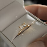 1.5 CT East West Radiant Solitaire Moissanite Engagement Ring