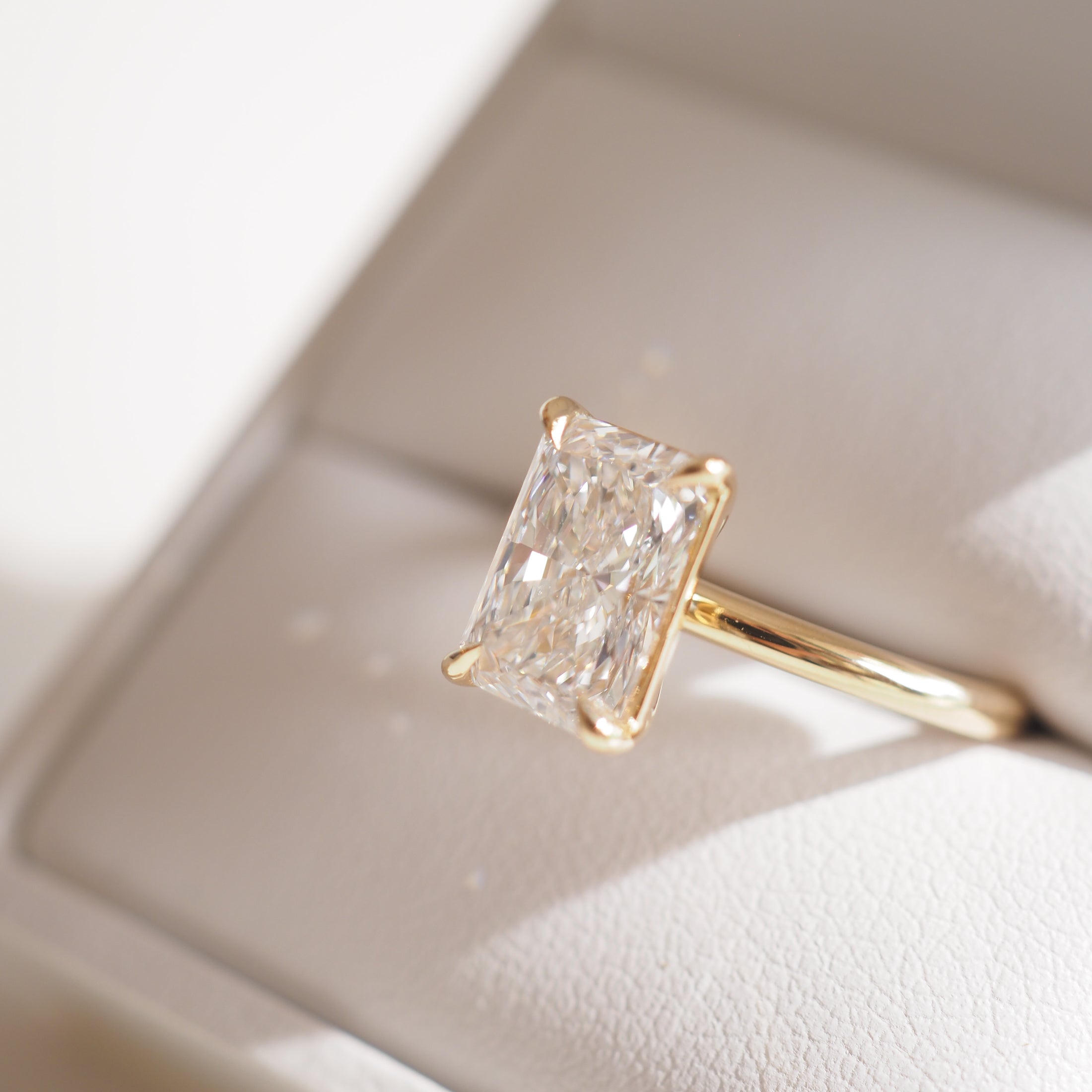 1.5 CT Radiant Solitaire Moissanite Engagement Ring