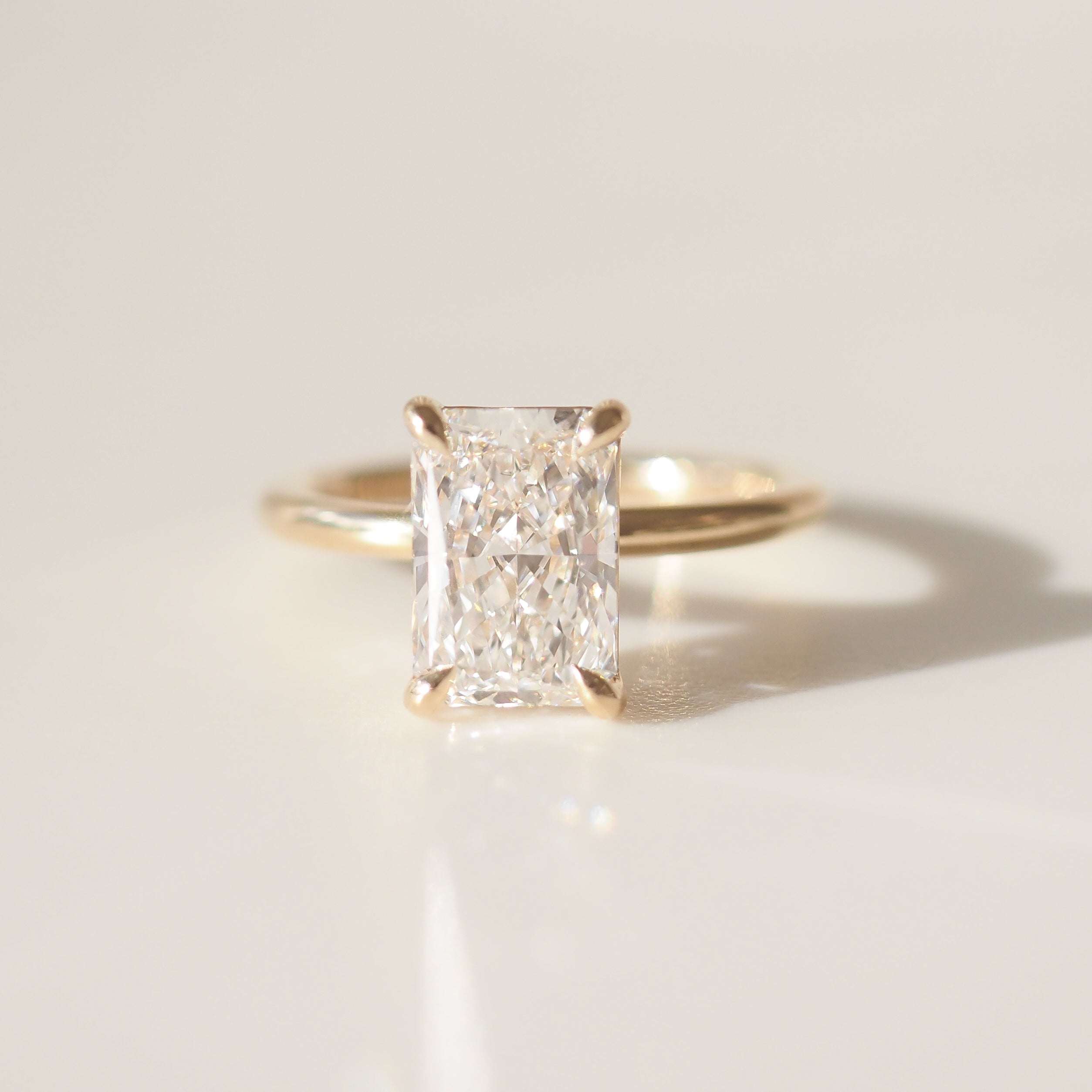 1.5 CT Radiant Solitaire Moissanite Engagement Ring
