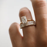 3.30 TCW Emerald Half Eternity Moissanite Wedding Band