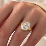 Phoebe Dynevor – Inspired 4 Carat Oval Cut Bezel Lab Grown Diamond Engagement Ring