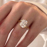 3.0 CT Elongated Cushion Shaped Lab Grown Diamond Soliatire Style Engagement Ring