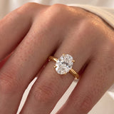 Hailey Bieber – Inspired 8 Carat Oval Cut Hidden Halo Lab Grown Diamond Engagement Ring