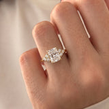 1 CT Cluster Radiant Lab Grown Diamond Engagement Ring