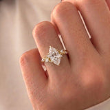 3 CT Vintage Marquise Lab Grown Diamond Engagement Ring