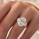 Serena Williams – Inspired 8 Carat Oval Cut Three Stone Lab Grown Diamond Engagement Ring