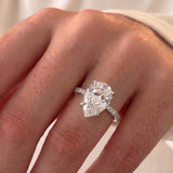 Adele – Inspired 8 Carat Pear Cut Pave Lab Grown Diamond Engagement Ring