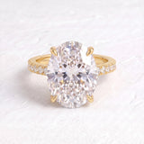 Kourtney Kardashian – Inspired 8 Carat Oval Cut Pave & Hidden Halo Lab Grown Diamond Engagement Ring