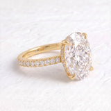 Kourtney Kardashian – Inspired 8 Carat Oval Cut Pave & Hidden Halo Lab Grown Diamond Engagement Ring