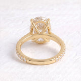 Kourtney Kardashian – Inspired 8 Carat Oval Cut Pave & Hidden Halo Lab Grown Diamond Engagement Ring