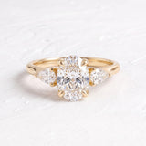 2 CT Three Stone Oval Lab Grown Diamond Engagement Ring