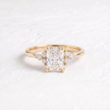 1 CT Cluster Radiant Lab Grown Diamond Engagement Ring