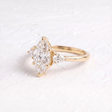 1.75 CT Three Stone Marquise Lab Grown Diamond Engagement Ring