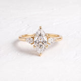 1.75 CT Three Stone Marquise Lab Grown Diamond Engagement Ring