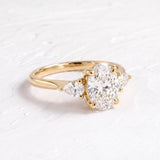2 CT Three Stone Oval Lab Grown Diamond Engagement Ring