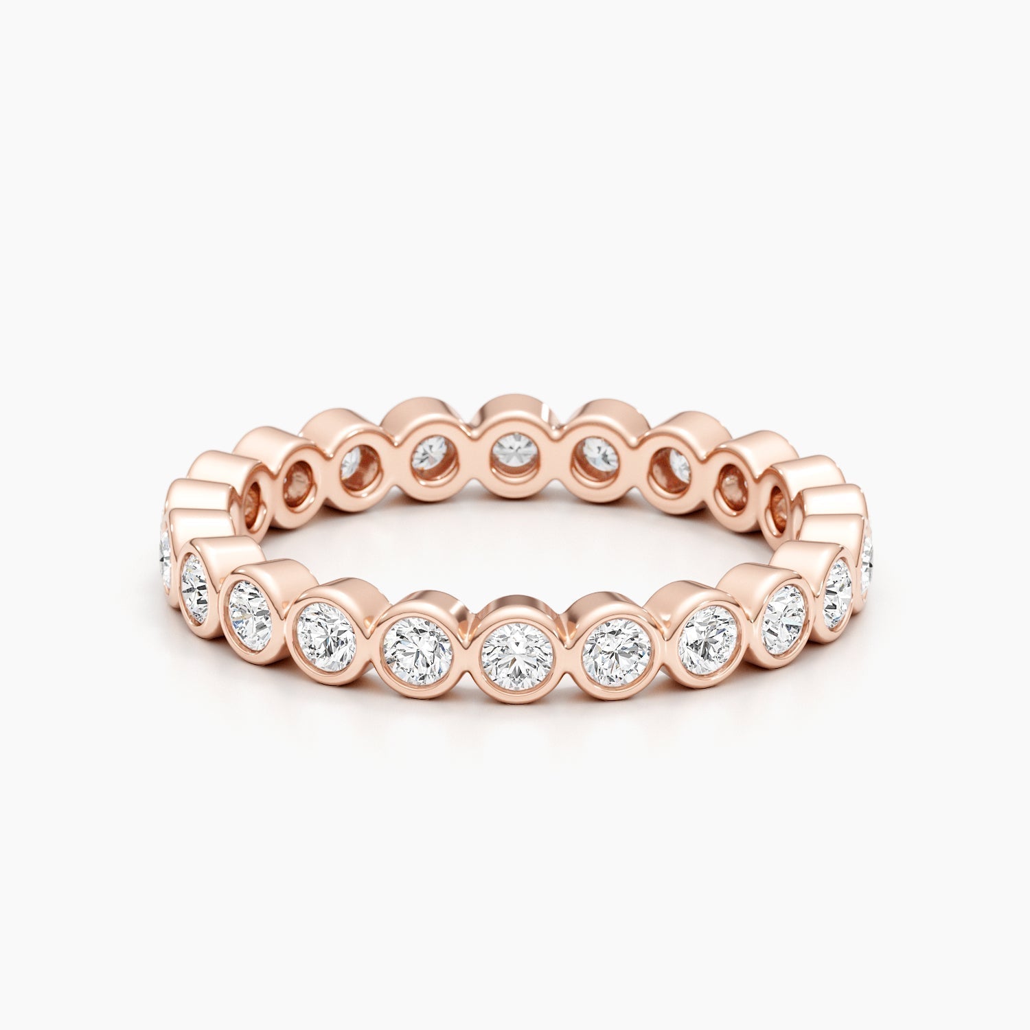 1.65 CT Round Bezel Full Eternity Lab Grown Diamond Wedding Band