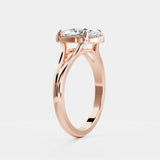 2.5 CT Oval Pronged Bezel Split Shank Lab Grown Diamond Engagement Ring