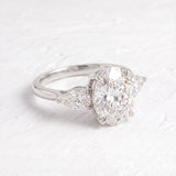 Winnie Harlow – Inspired 8.5 Carat Oval Cut Three Stone Lab Grown Diamond Engagement Ring