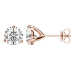 0.50 CT-4.0 CT Round Solitaire Lab Grown Diamond Earrings