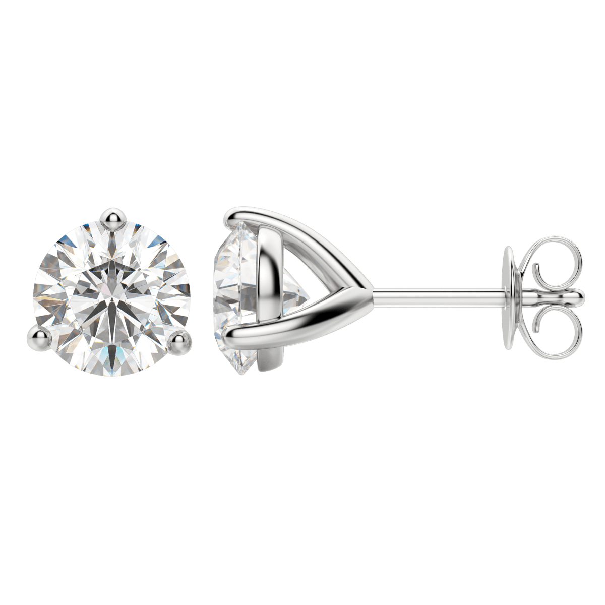 0.50 CT-4.0 CT Round Solitaire Lab Grown Diamond Earrings