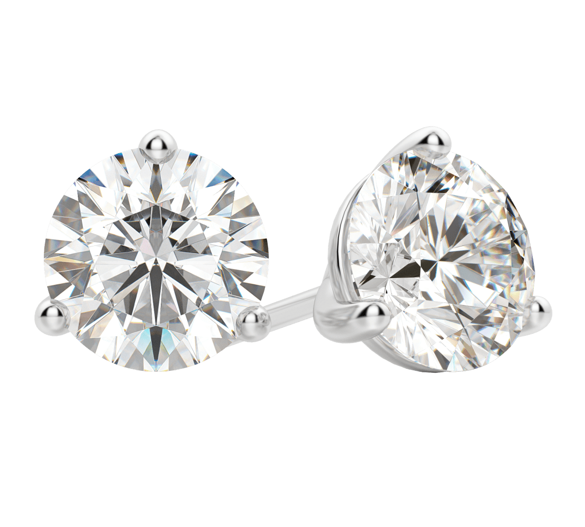 0.50 CT-4.0 CT Round Solitaire Lab Grown Diamond Earrings