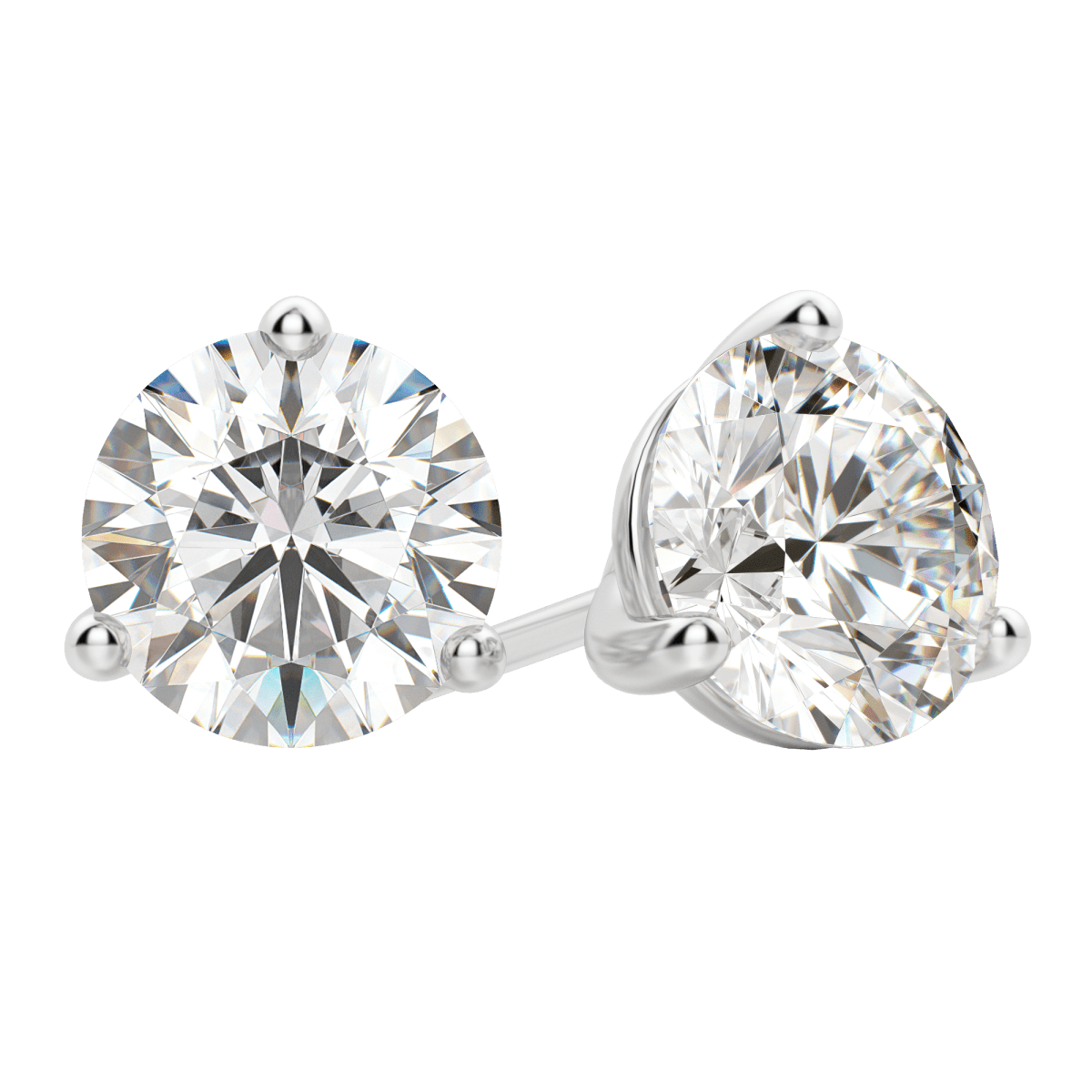 0.50 CT-4.0 CT Round Solitaire Lab Grown Diamond Earrings