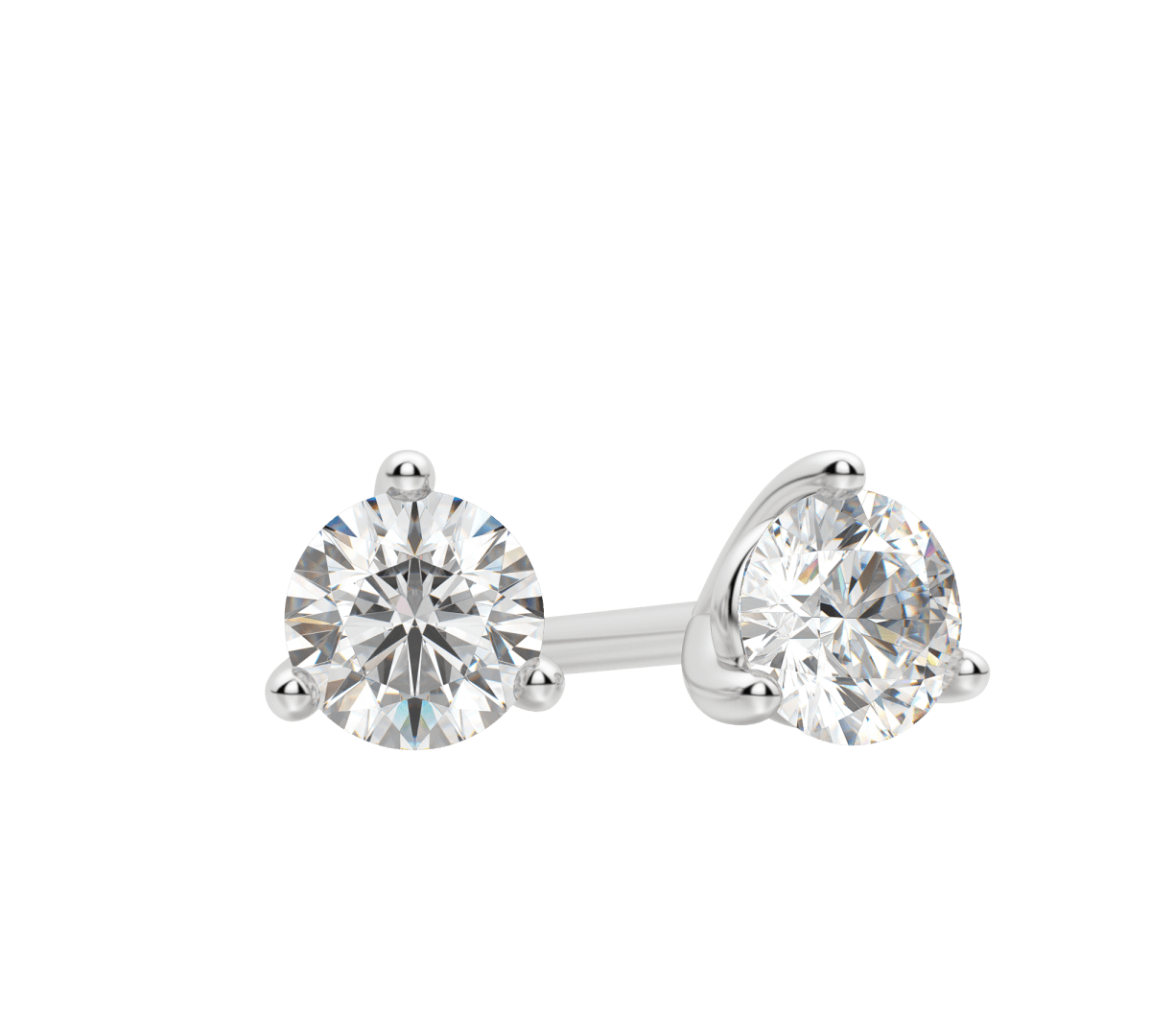 0.50 CT-4.0 CT Round Solitaire Lab Grown Diamond Earrings