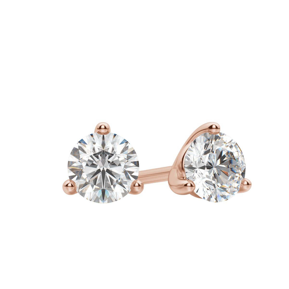 0.50 CT-4.0 CT Round Solitaire Lab Grown Diamond Earrings