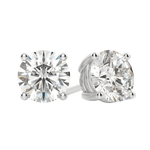 0.50 CT-4.0 CT Round Solitaire Lab Grown Diamond Earrings