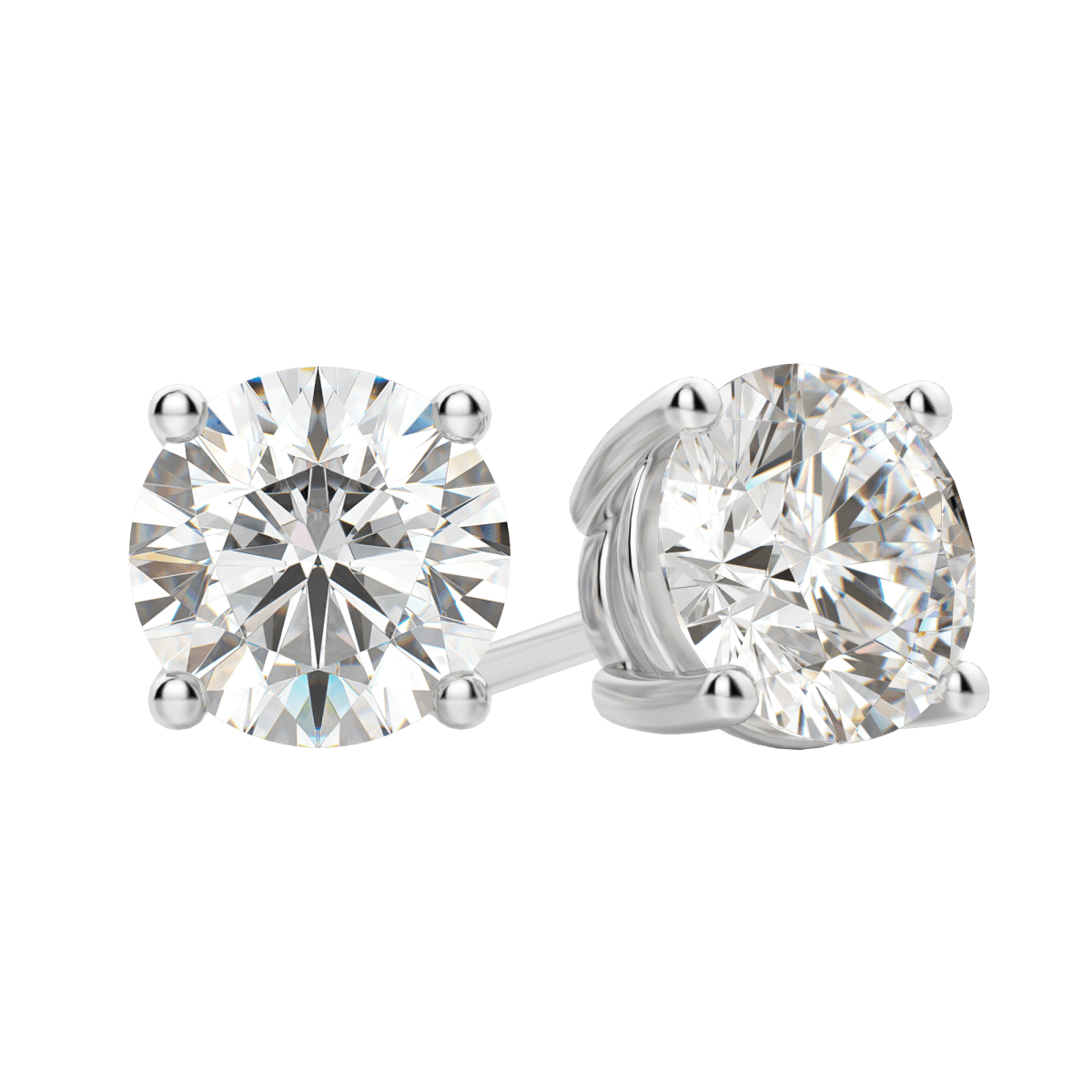 0.50 CT-4.0 CT Round Solitaire Lab Grown Diamond Earrings