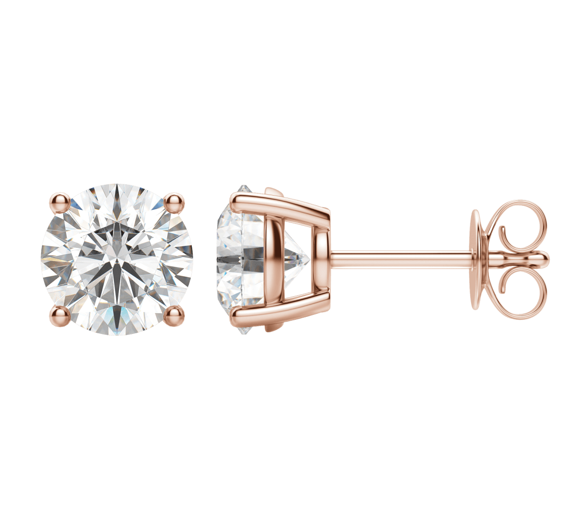 0.50 CT-4.0 CT Round Solitaire Lab Grown Diamond Earrings