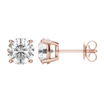 0.50 CT-4.0 CT Round Solitaire Lab Grown Diamond Earrings