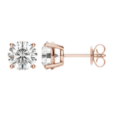 0.50 CT-4.0 CT Round Solitaire Lab Grown Diamond Earrings