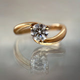 1.0 - 2.0 CT Round Cut Lab Grown Diamond Solitaire Engagement Ring