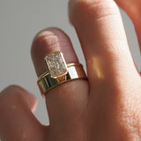 1.5 CT Radiant Bezel Moissanite Engagement Ring
