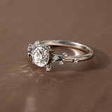 Round  Lab Grown Diamond Vintage Style Engagement Ring