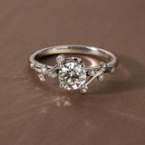 Round  Lab Grown Diamond Vintage Style Engagement Ring