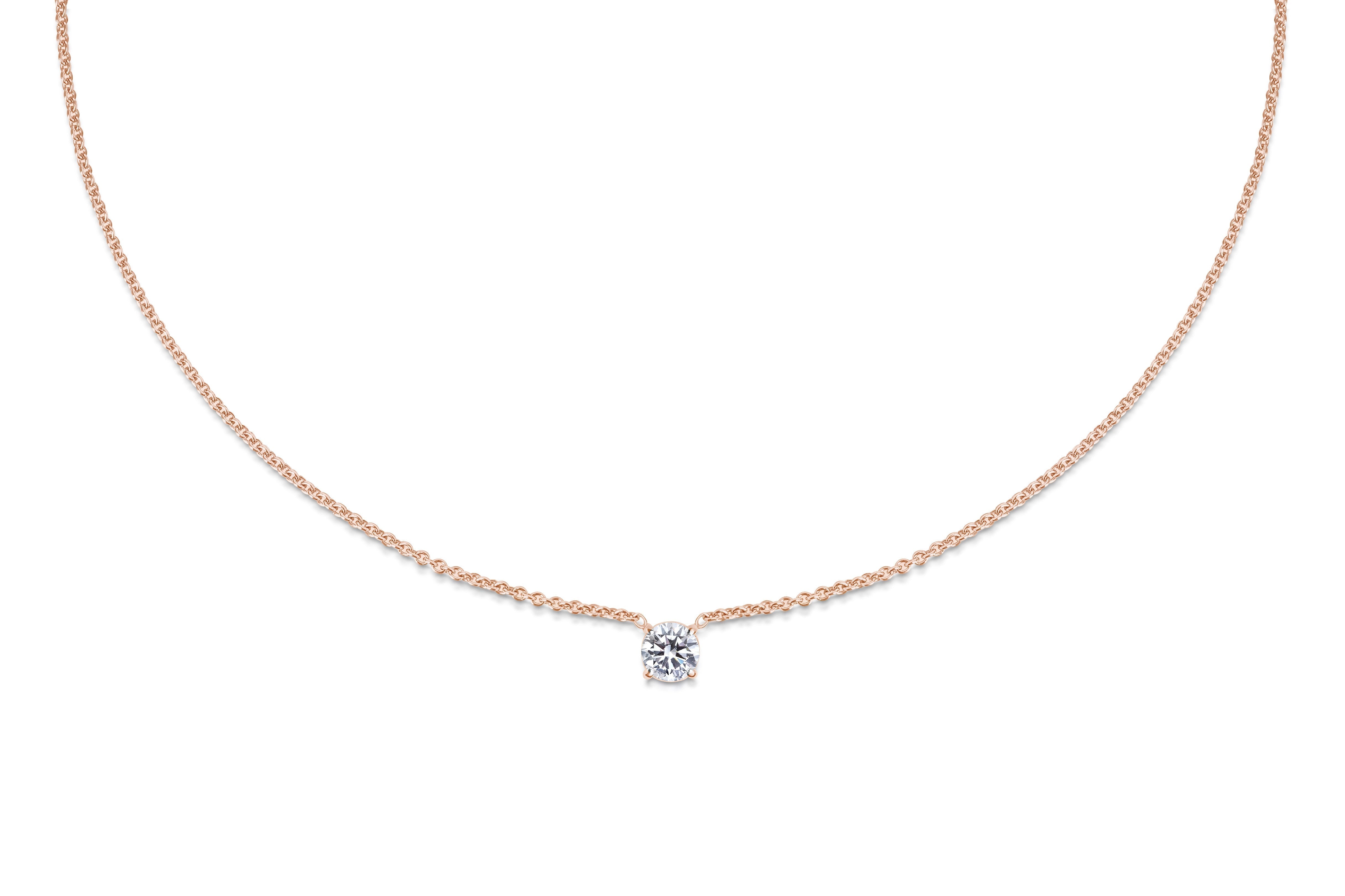 0.50 CT Round Solitaire Lab Grown Diamond Necklace