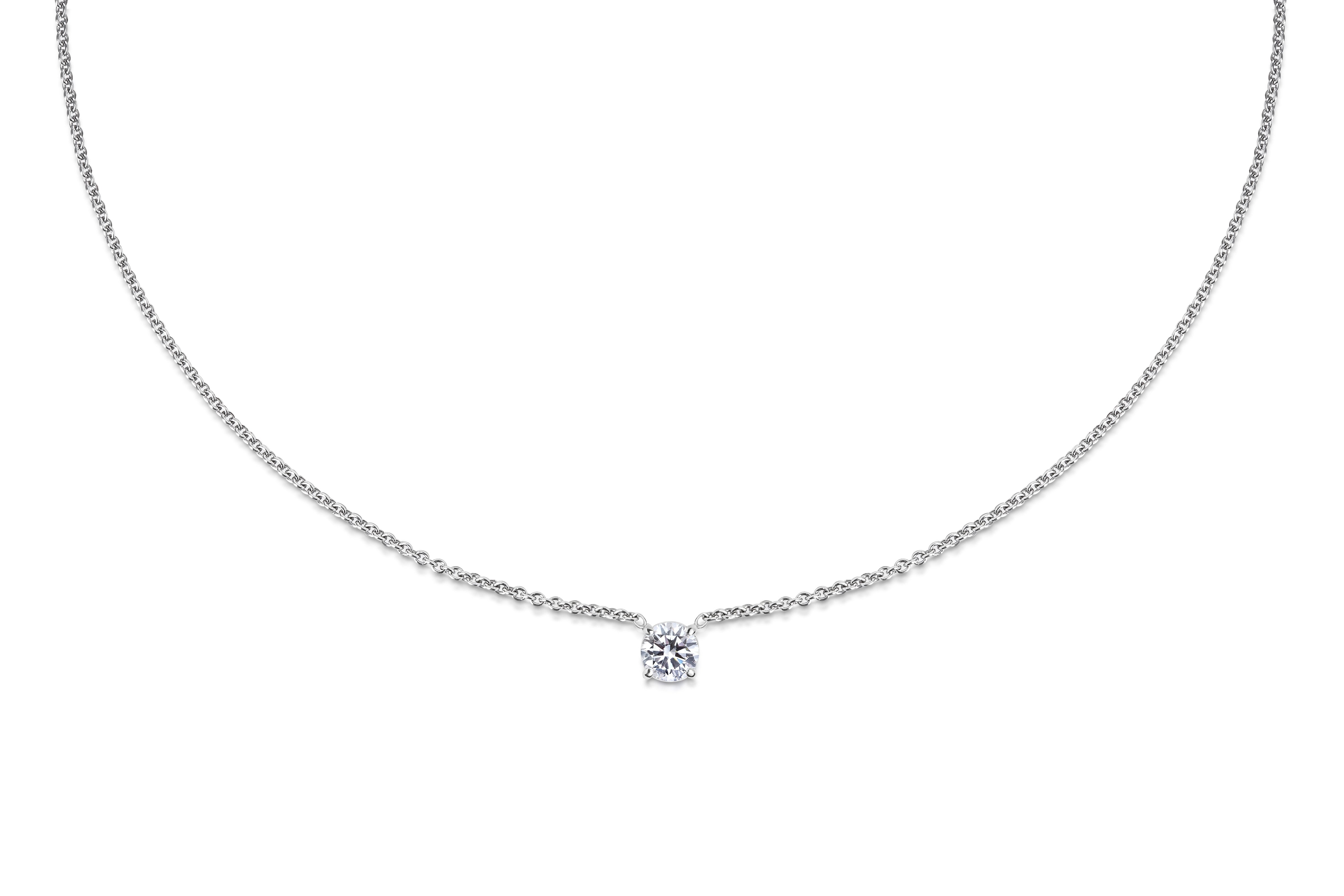 0.50 CT Round Solitaire Lab Grown Diamond Necklace