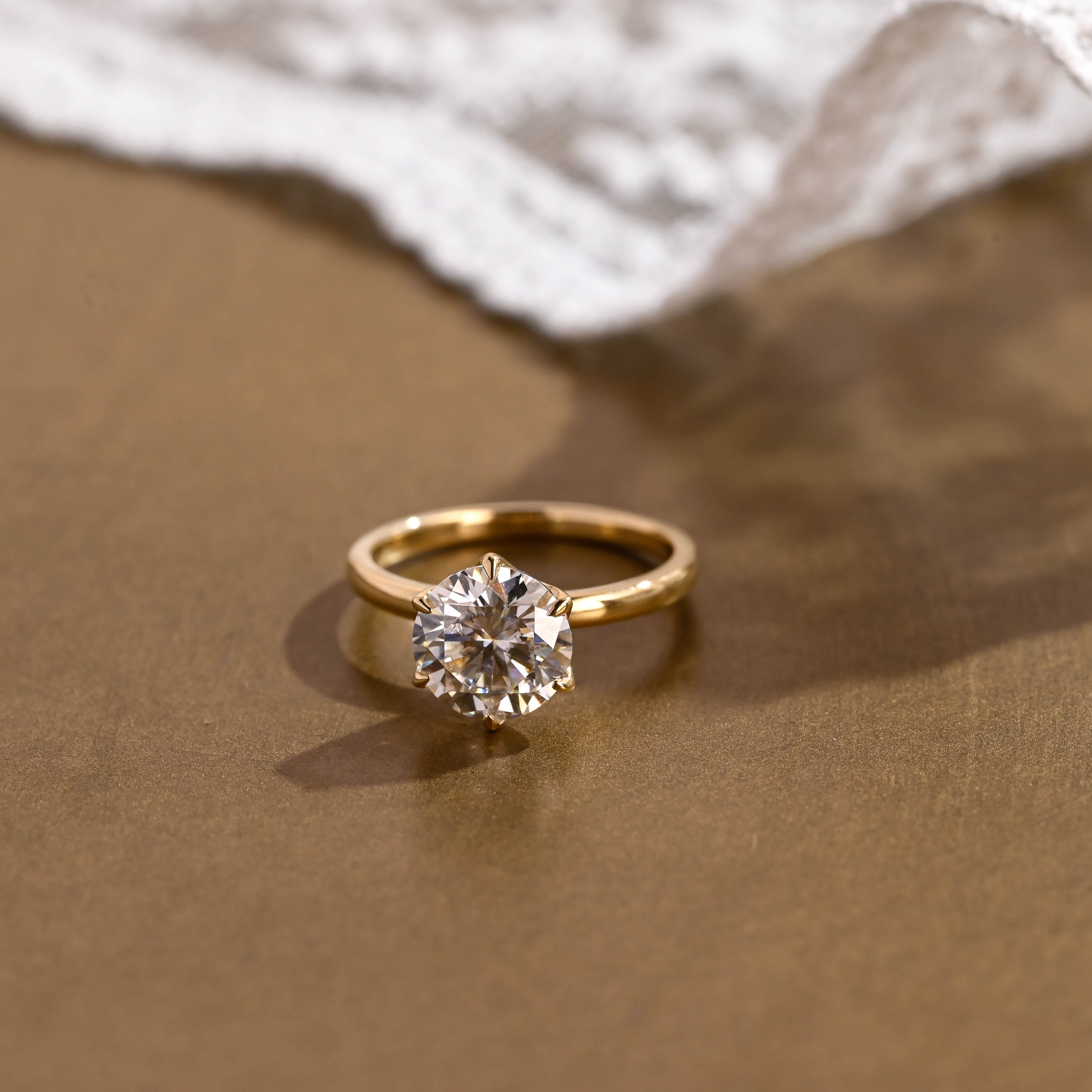 2 CT Emerald Pave Moissanite Engagement Ring