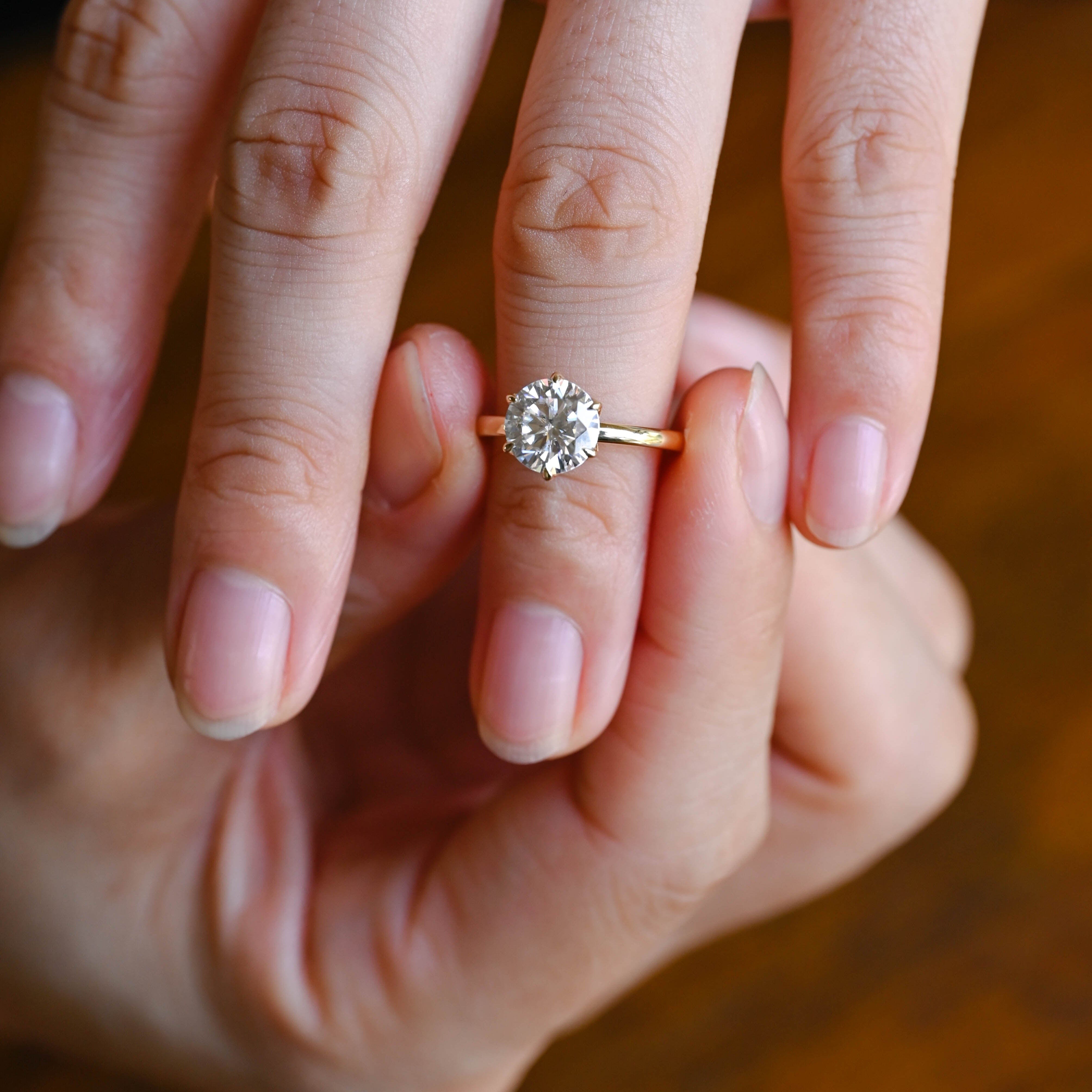 2 CT Emerald Pave Moissanite Engagement Ring