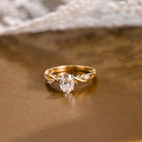 2 CT Emerald Pave Moissanite Engagement Ring