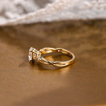 2 CT Emerald Pave Moissanite Engagement Ring